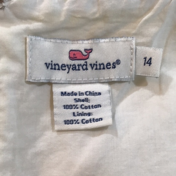 Vineyard Vines size 14 Yellow V-Neck Sleeveless Eyelet Fully Lined Dress - Picture 9 of 9